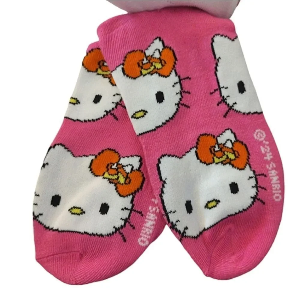 Hello Kitty 5 Pairs Pink Halloween‎ Theme Prints No Show Socks NWT